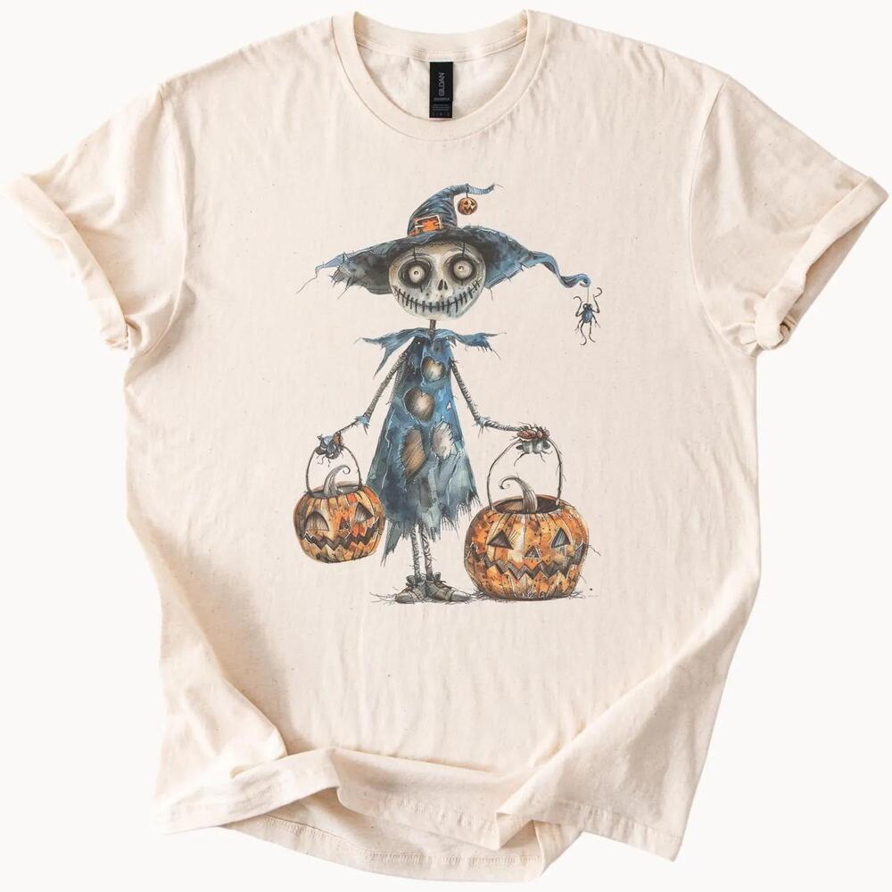 Halloween Witch With Jack O Lanterns r Graphic T Shirt